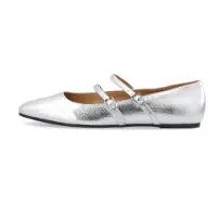 Bianco Ballerina met riempjes 'Rose' zilver