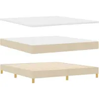 vidaXL Boxspring bed met hoofdeinde Crème 180 x 200 cm Stof