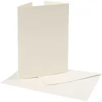Packlinq Parelmoer kaart & envelop, afmeting kaart 10,5x15 cm 230+120 gr, off-white, 10 set