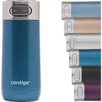 CONTIGO Thermomok, roestvrijstalen reismok, isoleerfles, lekvrij, koffiemok to go, vaatwasmachinebestendig, isoleermok met eenvoudig te reinigen deksel, BPA-vrij, 360 ml