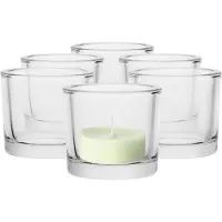 Luna Candle holder set Tea light holder Glass tea light glasses set of 6 table decoration Wedding candle glasses Tea light glass container Tea light glass collection 9 x 9 x 8 cm
