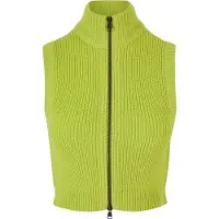 Urban Classics Ladies Short Knit Vest Frozenyellow Maat: S | Cardigans Outlet | Dames | Geel