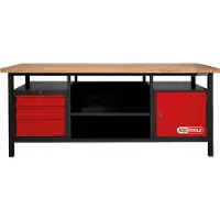 Ks Tools 865.0201 Werkbank (b x h x d) 2000 x 840 x 680 mm Zwart, Rood