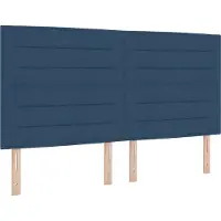vidaXL Boxspring bed met matras met LED Blauw 180 x 200 cm Stof