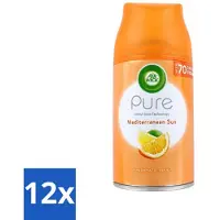 Air Wick 12 x - Luchtverfrisser Navulling - Mediterrane Zon - Automatische Spray - 250 ml - Luchtverfrisser - Automatische Geur - Zonnige Geur - Bloemige Geur - Geur Neutralisatie