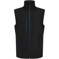 Regatta Heren Navigate Softshell 2-laags bodywarmer (Zwart/Nieuw Royal)