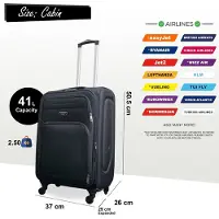 Infinity Leather Uitbreidbare zachte koffer voor in de cabine 50,5 x 37 x 26 cm Bagage geschikt voor Easyjet, Ryanair