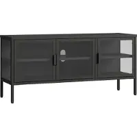 En.casa Vitrinekast Borshavisa staal 118x35x35 cm zwart []