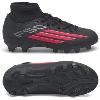Adidas F50 Club Mid Gras / Voetbalschoenen (MG) Kids Zwart Rood Donkergrijs