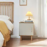 En.casa Nachtkast Ferrersp 50x40x40 cm eikenkleurig havermout en naturel []
