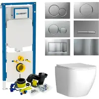 Geberit UP720 Toiletset Compleet | Inbouwreservoir | Sigma 8 Mudo Rimless | Met drukplaat | SET62