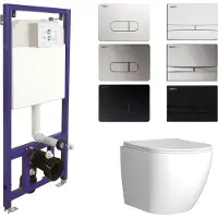 Boss & Wessing Toiletset budget 62 mudo glans wit met b&w drukplaat