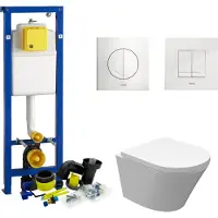 Wiesbaden Wisa XS Toiletset set18 Vesta Junior Rimless 47 cm met Argos of Delos drukplaat