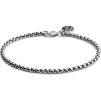Lucleon Essentials | 3 mm Zilverkleurige Armband met Gebogen Venetiaanse Schakels