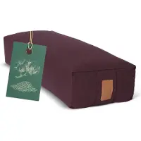 #DoYourYoga - Hoekig Yoga bolster - »Paravati« - Meditatiekussen met bio-organische Spelt vulling - L67 cm & diam.13 cm - aardebruin