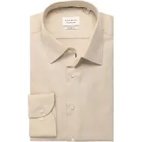 Eterna Overhemd Modern Fit beige katoen strijkvrij