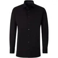 Venti Jerseyflex Comfort Fit Jersey overhemd zwart, Effen