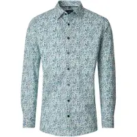 Casa Moda Overhemd groen print Casual Fit bloemen