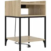 vidaXL Nachtkastje Sonoma Eik 40 x 40 x 61 cm Bewerkt hout