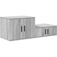 vidaXL Opbergkast 2 st Grijs Sonoma 127 x 41 x 40 cm Bewerkt hout