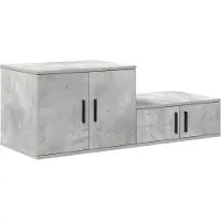 vidaXL Opbergkast 2 st Beton Grijs 127 x 41 x 40 cm Bewerkt hout