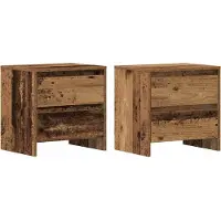 vidaXL Nachtkastje 2 st Oudhout 45 x 34 x 44,5 cm Bewerkt hout