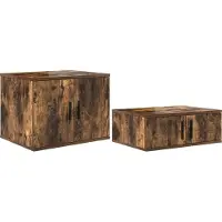 vidaXL Opbergkast 2 st Rook Eiken 118 x 41 x 40 cm Bewerkt hout