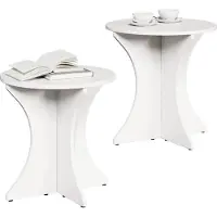 vidaXL Salontafel 2 pcs Wit Massief grenenhout