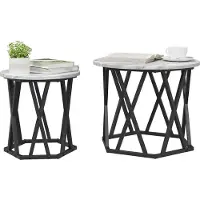 vidaXL Bijzettafel 2 st Grijs Sonoma 50 x 50 x 40 cm