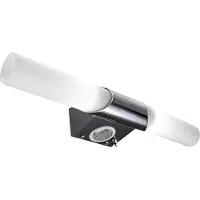 B.K.Licht spiegelverlichting voor de badkamer, met stopcontact, warmwit licht, 44,5 x 6 x 11 cm, chroom