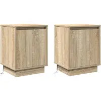 vidaXL Nachtkastje 2 st Sonoma Eik 39 x 34,5 x 50 cm Bewerkt hout