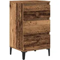 vidaXL Nachtkastje Oudhout 45 x 35 x 44 cm Bewerkt hout