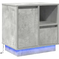 vidaXL Nachtkastje Beton Grijs 50 x 34,5 x 50 cm. Bewerkt hout