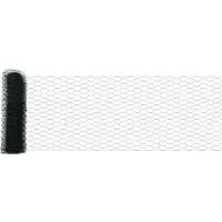 vidaXL zeshoekig gaasgek met palen 100 x 0,4 m PVC-Coated Staal Groen