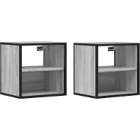 vidaXL Nachtkastjes 2st wandgemonteerd 40x31x39,5cm grijs sonoma eiken