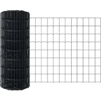 vidaXL Euro-hek met grondpennen 25 x 0,6 m PVC-Coated Staal Grijs Mesh