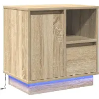 vidaXL Nachtkastje Sonoma Eik 50 x 34,5 x 50 cm. Bewerkt hout