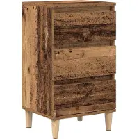 vidaXL Nachtkastje Oudhout 40 x 35 x 70 cm Bewerkt hout