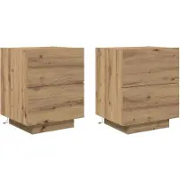 vidaXL Nachtkastje 2 st Artisan Eiken 45 x 40 x 55 cm Bewerkt hout