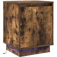 vidaXL Nachtkastje 2 st Rook Eiken 39 x 34,5 x 50 cm Bewerkt hout
