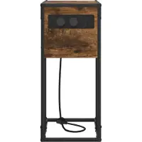 vidaXL Nachtkastje Rook Eiken 41,5 x 26 x 60,5 cm Bewerkt hout