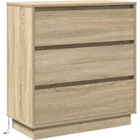 vidaXL Nachtkastje Sonoma Eik 71 x 34,5 x 75 cm Bewerkt hout