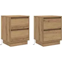 vidaXL Nachtkastje 2 st Artisan Eiken 39 x 34,5 x 50 cm Bewerkt hout