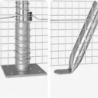 vidaXL gelast draadhek met betonnen voetstuk 10 x 1,2 m Zilverkleurig