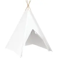 vidaXL Teepee Tent Wit 120 x 120 x 150 cm Stof en Plastic