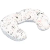 Totsy Baby Voedingskussen baby 130 cm C-vorm borstvoedingskussen Nursing Pillow – afneembare Minky hoes ergonomisch wasbaar pasgeboren zacht ademend – OEKO-TEX gecertificeerd Wilde Roos Grijs