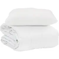 vidaXL Zomerdeken met kussens, 2 stuks, wit, microvezel