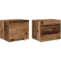 vidaXL Nachtkastje 2 st Oudhout 50 x 39 x 41 cm Bewerkt hout