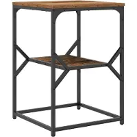 vidaXL Bijzettafel Oud Hout 41 x 40 x 60 cm Engineered hout en staal