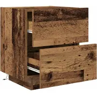 vidaXL Nachtkastje 2 st Oudhout 45 x 40 x 55 cm Bewerkt hout